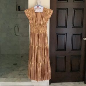 Ulla Johnson Rose and Gold long dress- size small